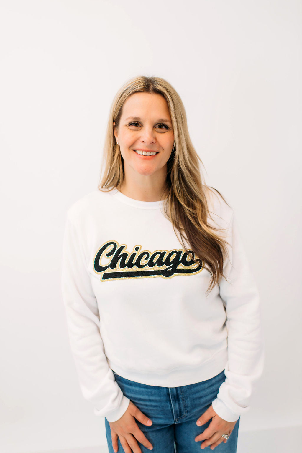 Chicago Black Chenille Women’s Crewneck