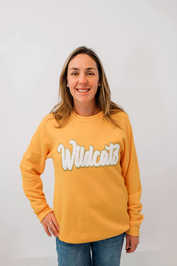 Wildcats White Chenille Unisex Crewneck