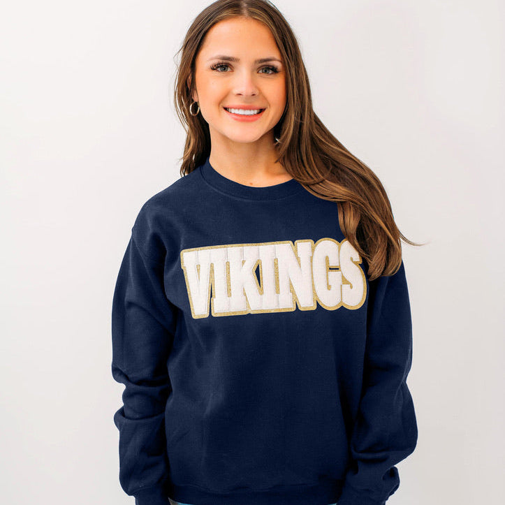 Vikings White Chenille Unisex Crewneck