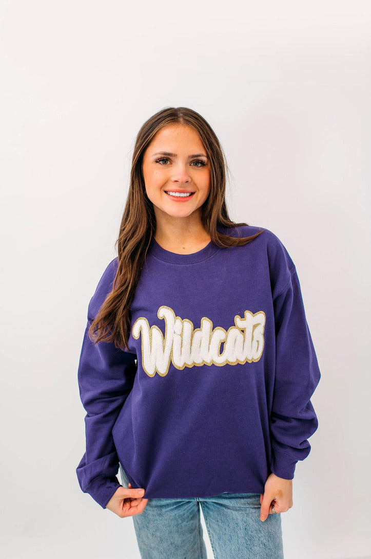 Wildcats White Chenille Unisex Crewneck