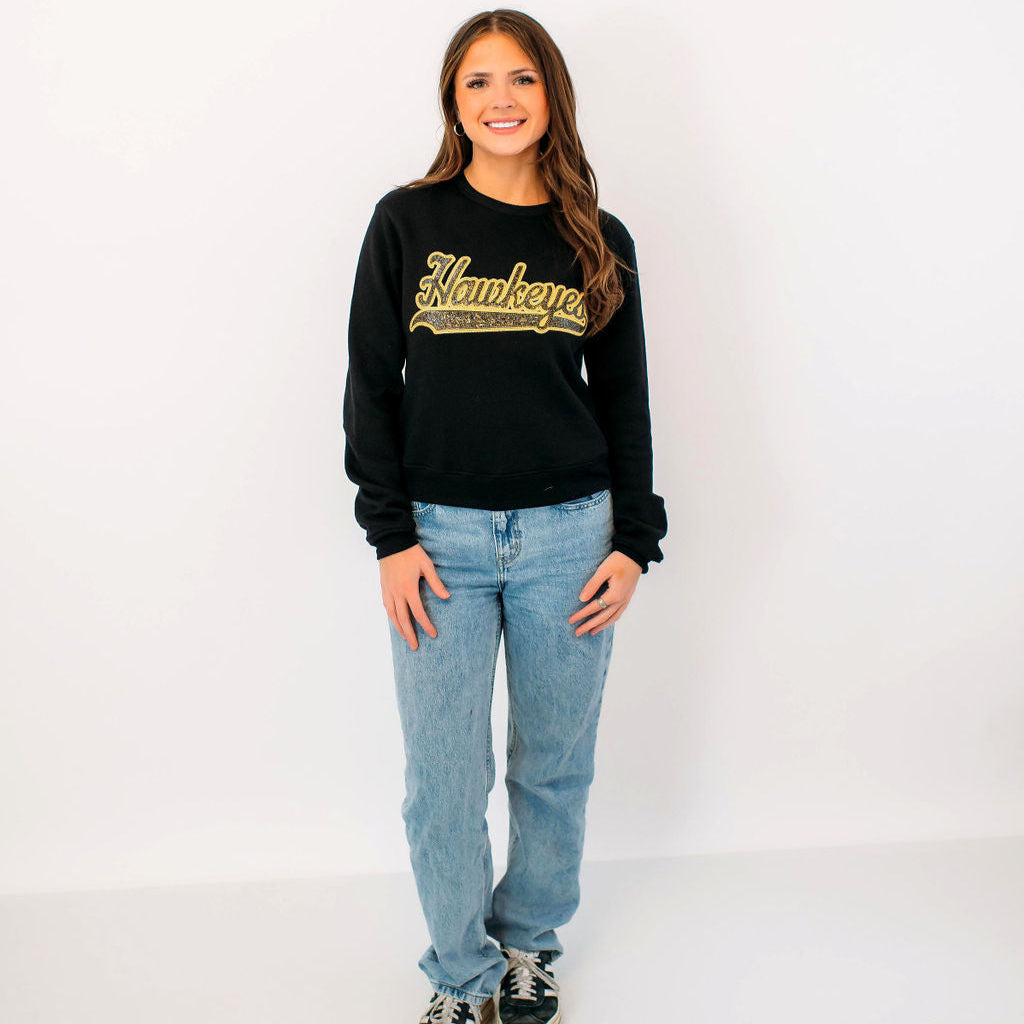 Hawkeyes Sequin Women's Crewneck