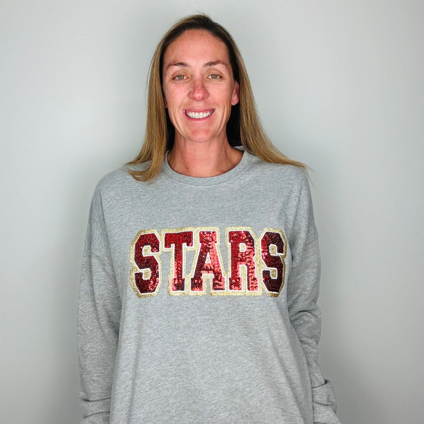 Stars Red Sequin Crewneck