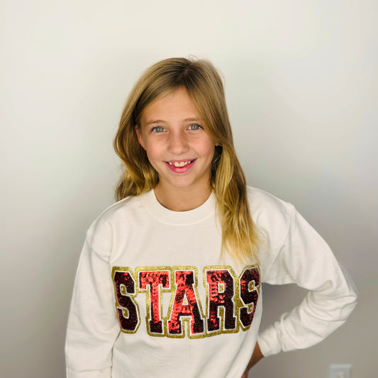 Stars Youth Red Sequin Crewneck