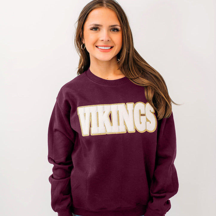 Vikings White Chenille Unisex Crewneck
