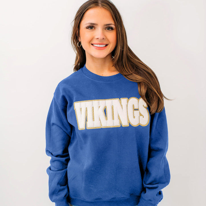 Vikings White Chenille Unisex Crewneck