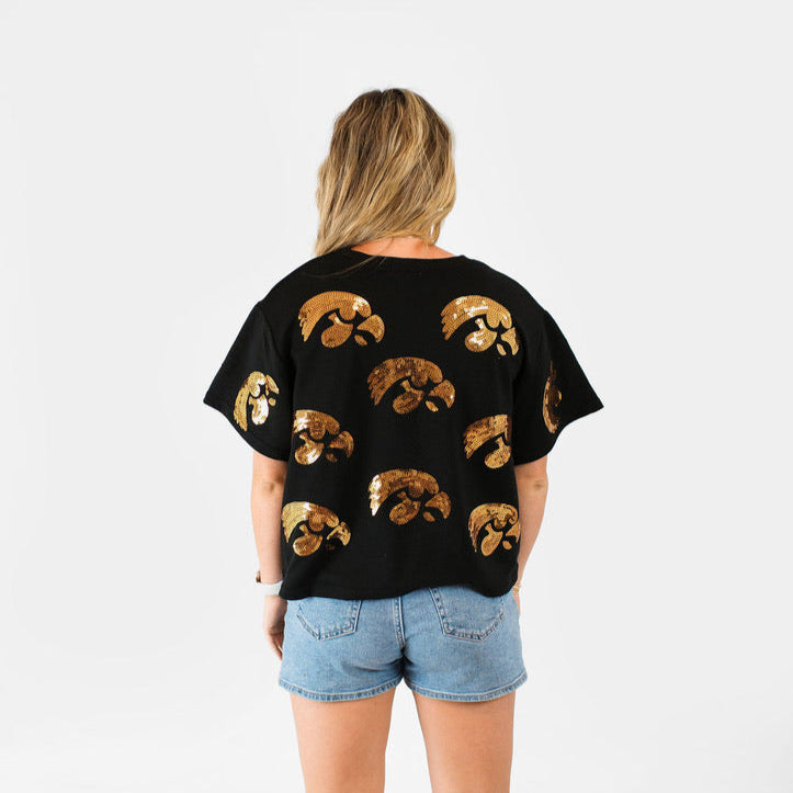 Hawkeyes Tigerhawk Sequin Women's Tee