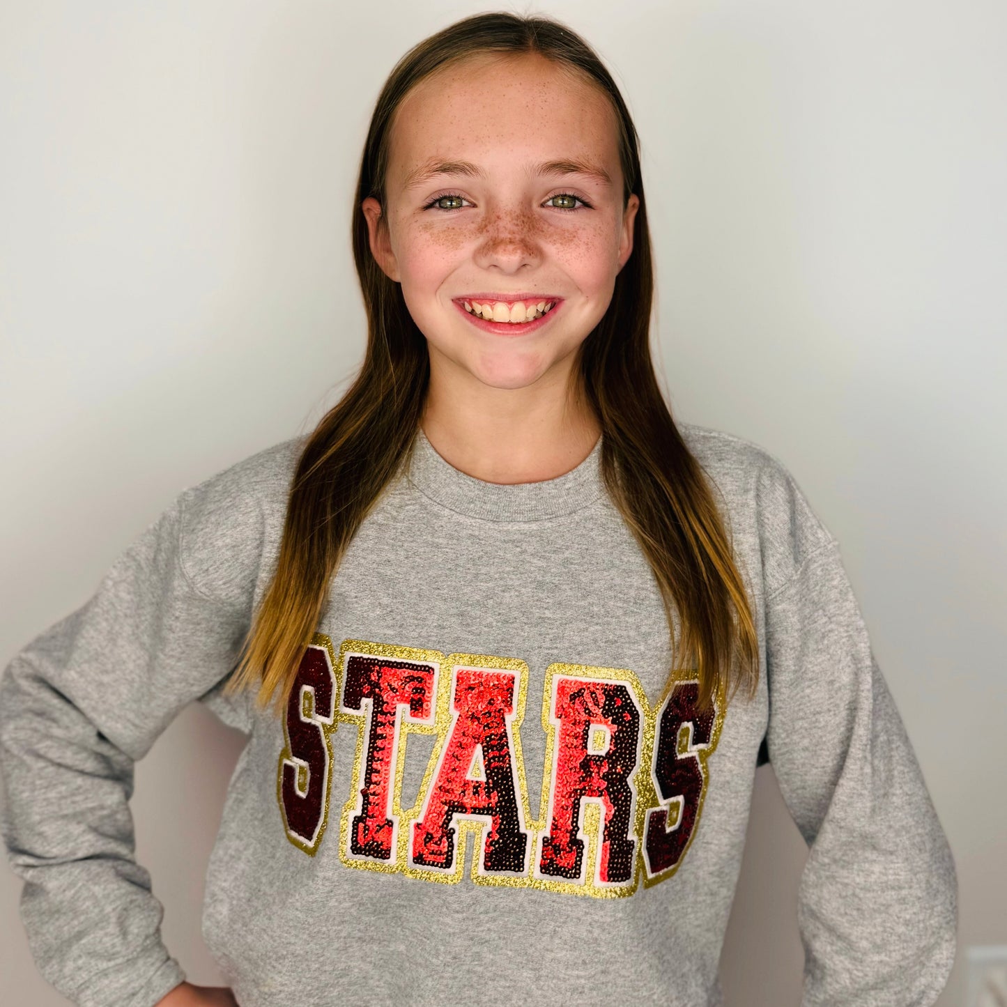 Stars Youth Red Sequin Crewneck