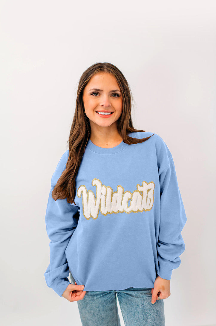 Wildcats White Chenille Unisex Crewneck