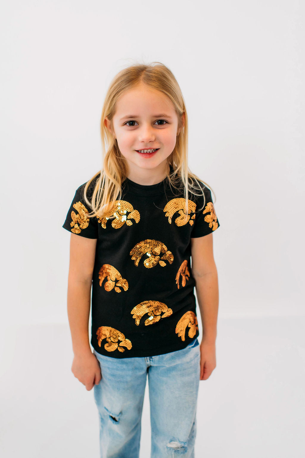 Hawkeyes Tigerhawk Sequin Youth Tee