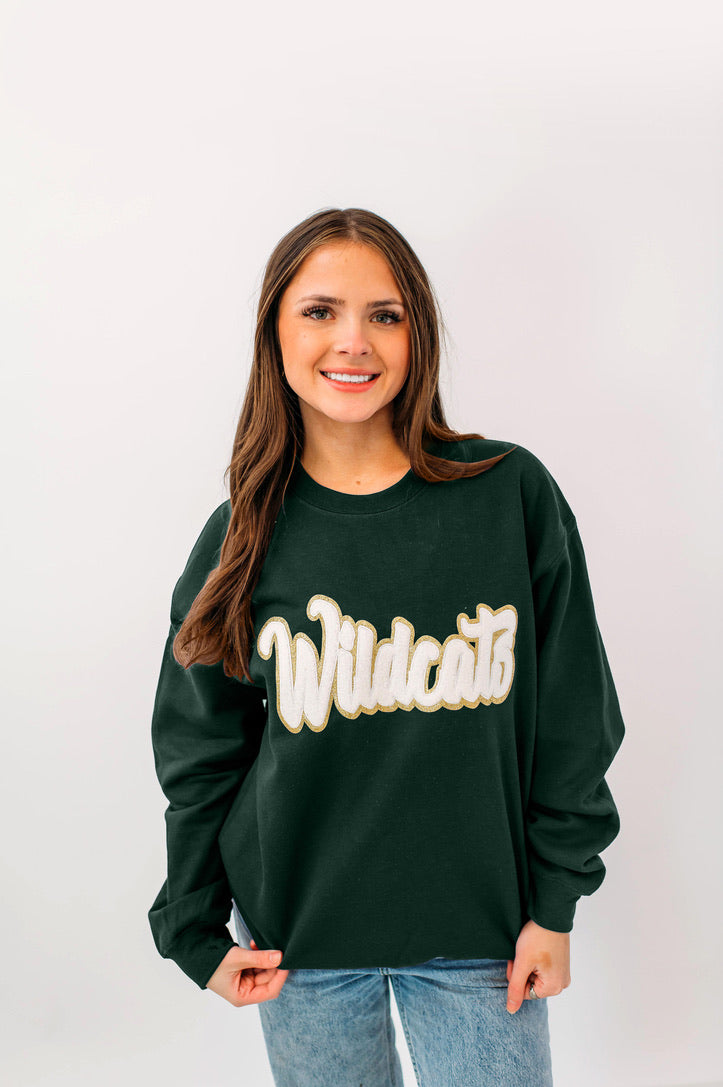 Wildcats White Chenille Unisex Crewneck