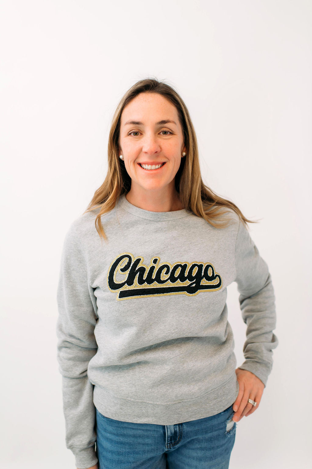 Chicago Black Chenille Women’s Crewneck