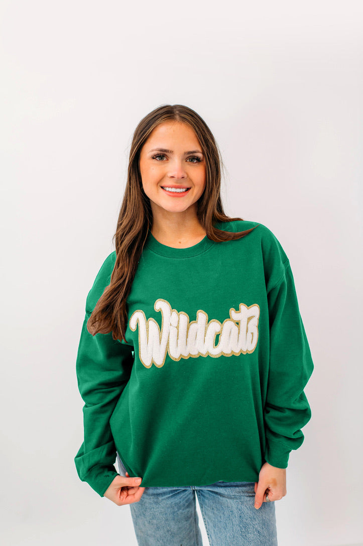 Wildcats White Chenille Unisex Crewneck