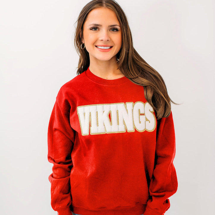 Vikings White Chenille Unisex Crewneck