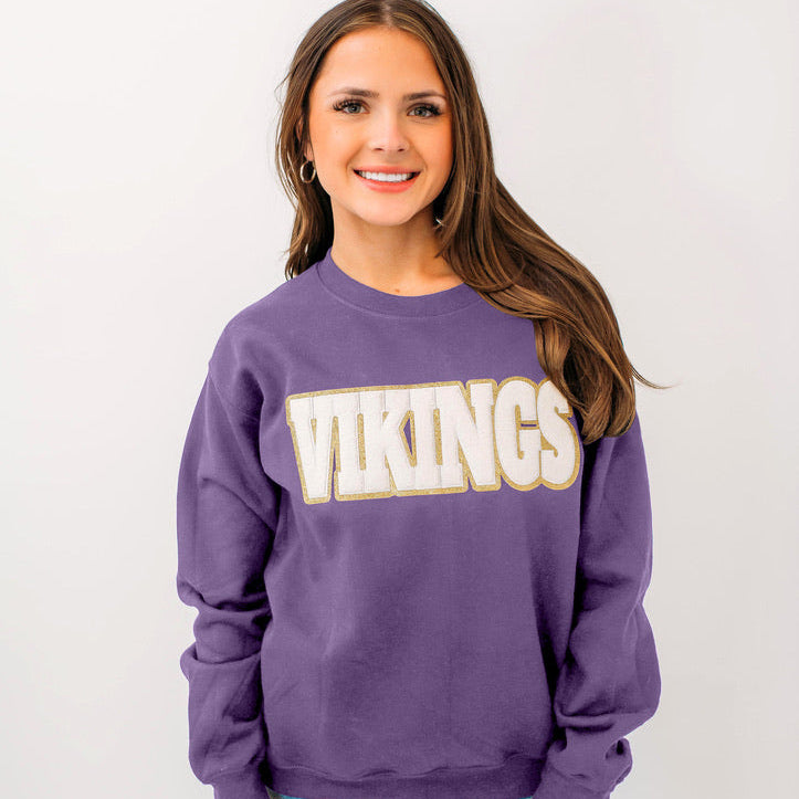 Vikings White Chenille Unisex Crewneck