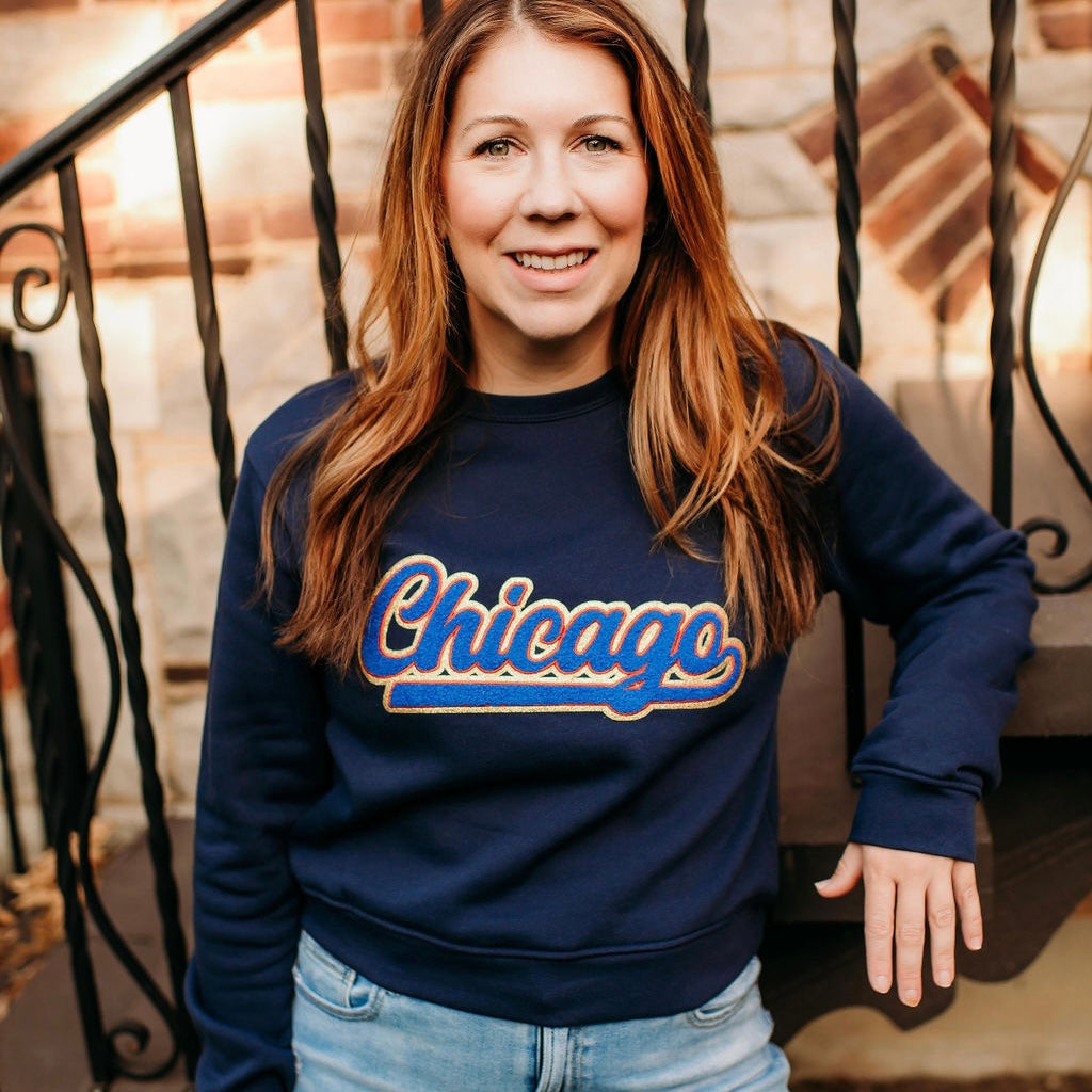 Chicago Blue Chenille Women’s Crewneck