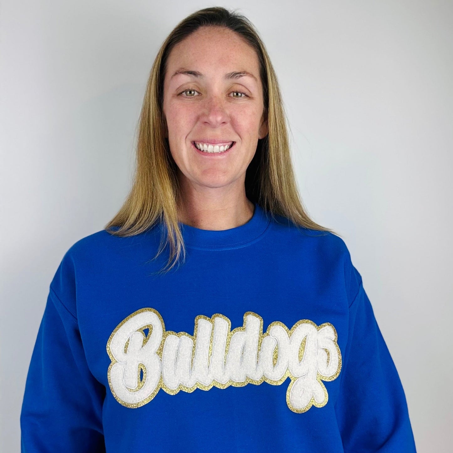 Bulldogs Chenille Unisex Royal Blue Crewneck