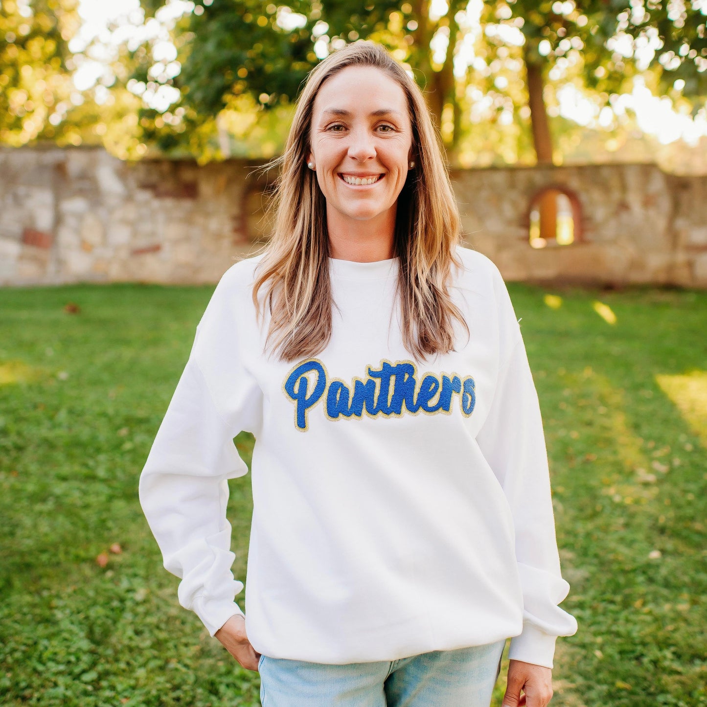 Panthers Navy Chenille Unisex Crewneck (Youth & Adult)
