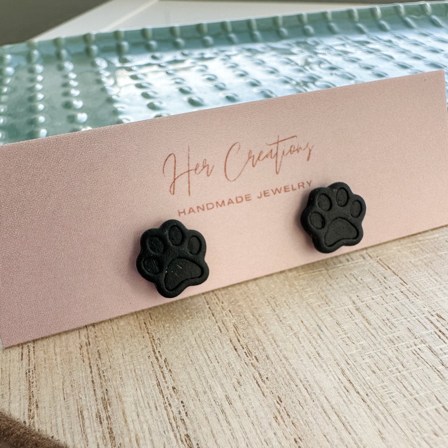 Panthers Paw Print Stud Earrings
