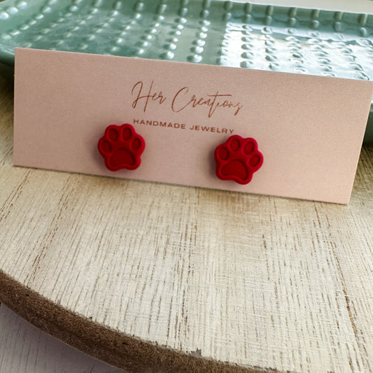 Panthers Paw Print Stud Earrings