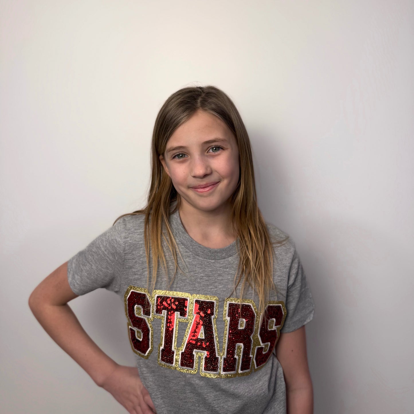 Stars Red Sequin Youth Tee