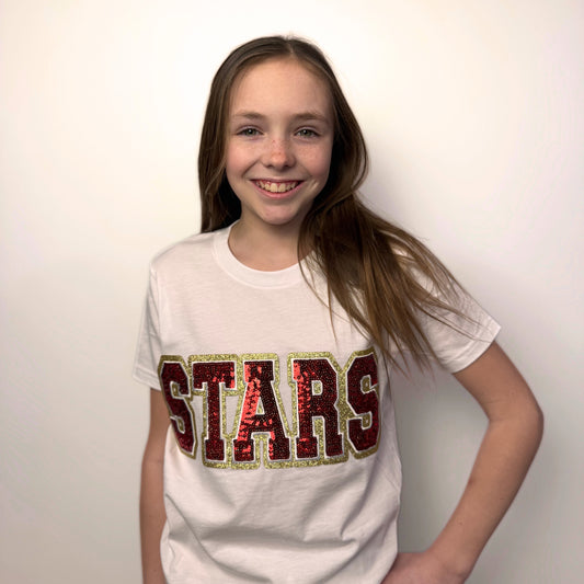 Stars Red Sequin Youth Tee