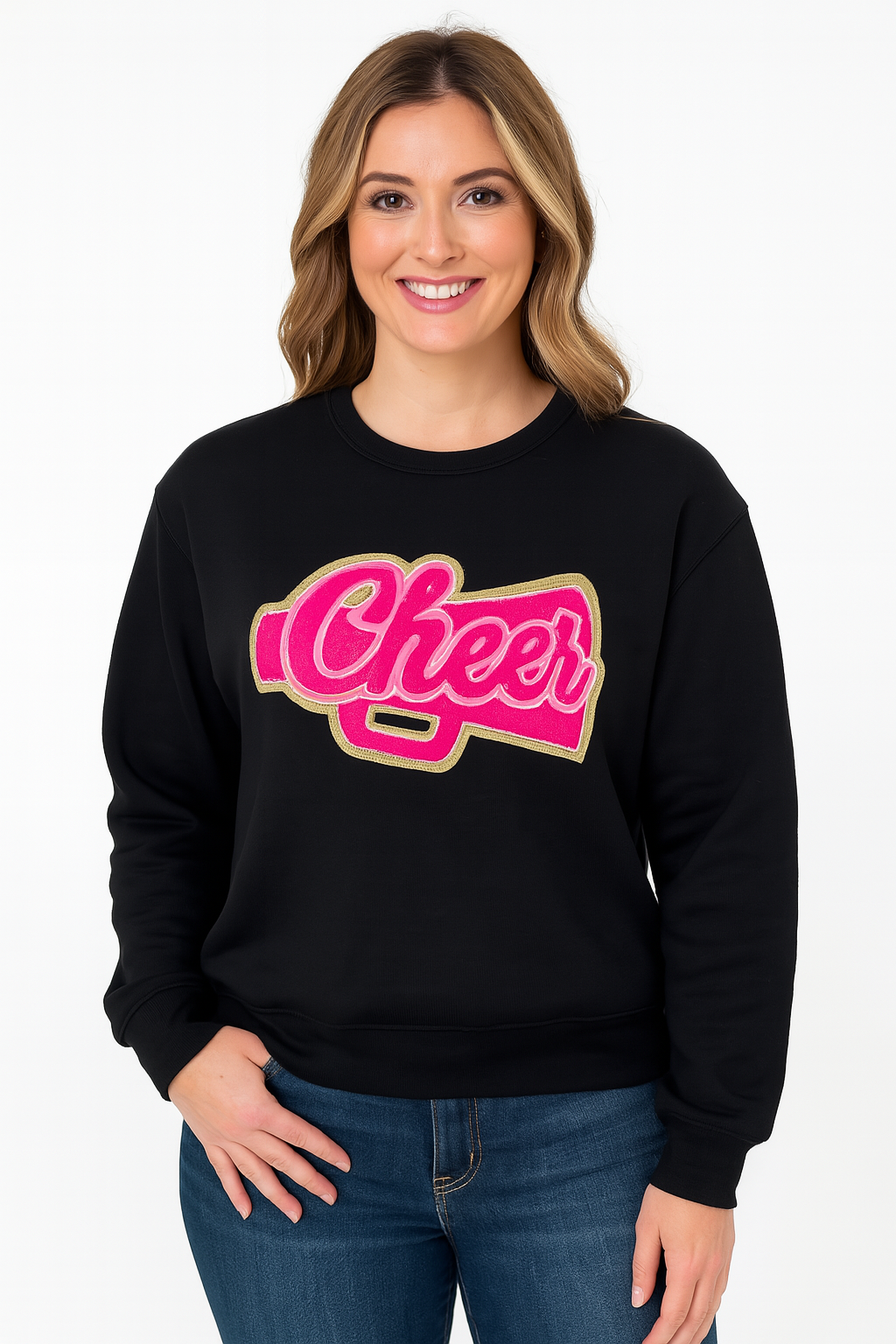Cheer Pink Chenille Unisex Crewneck (Youth & Adult)
