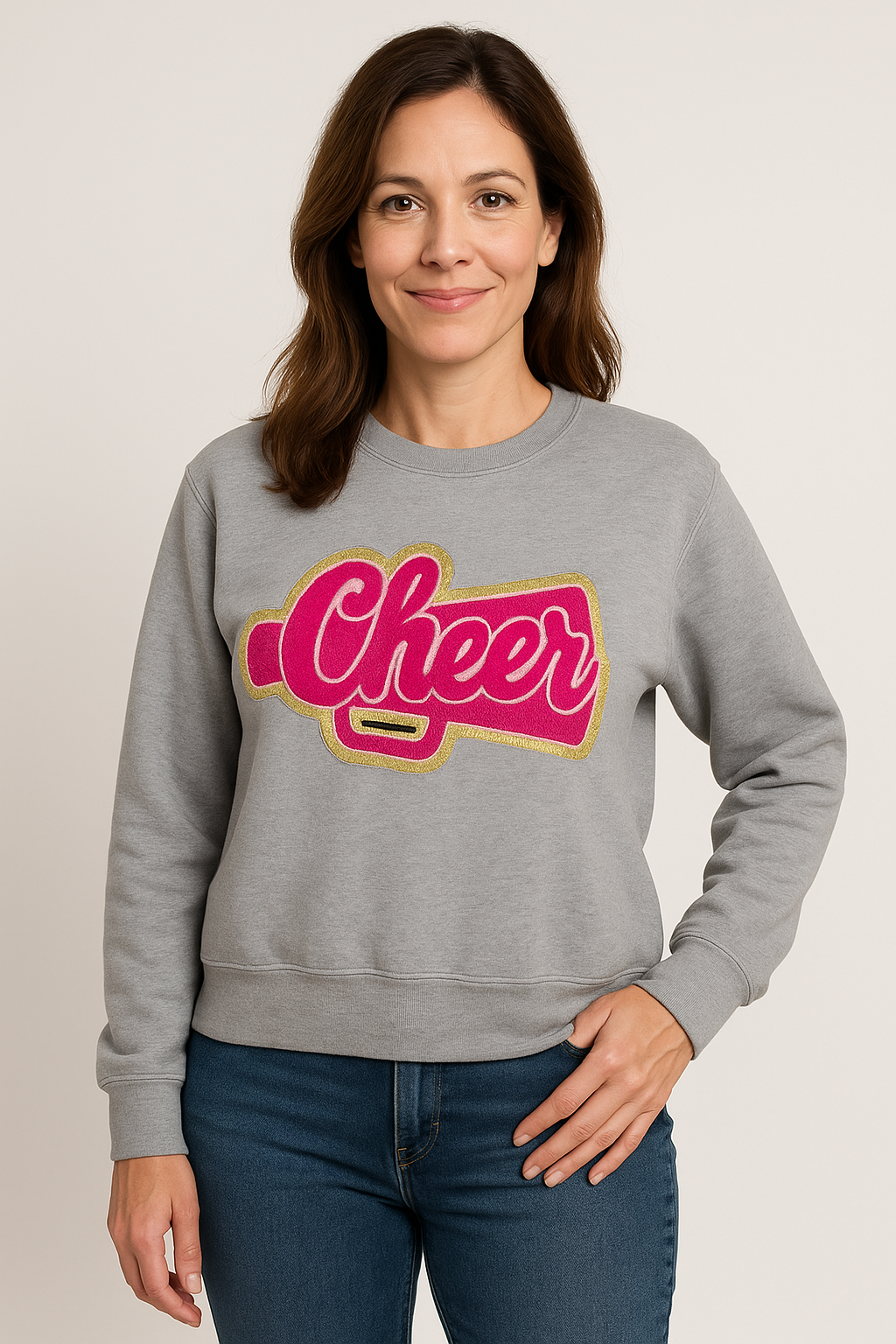 Cheer Pink Chenille Unisex Crewneck (Youth & Adult)