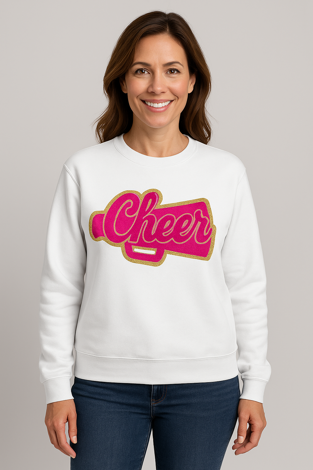 Cheer Pink Chenille Unisex Crewneck (Youth & Adult)