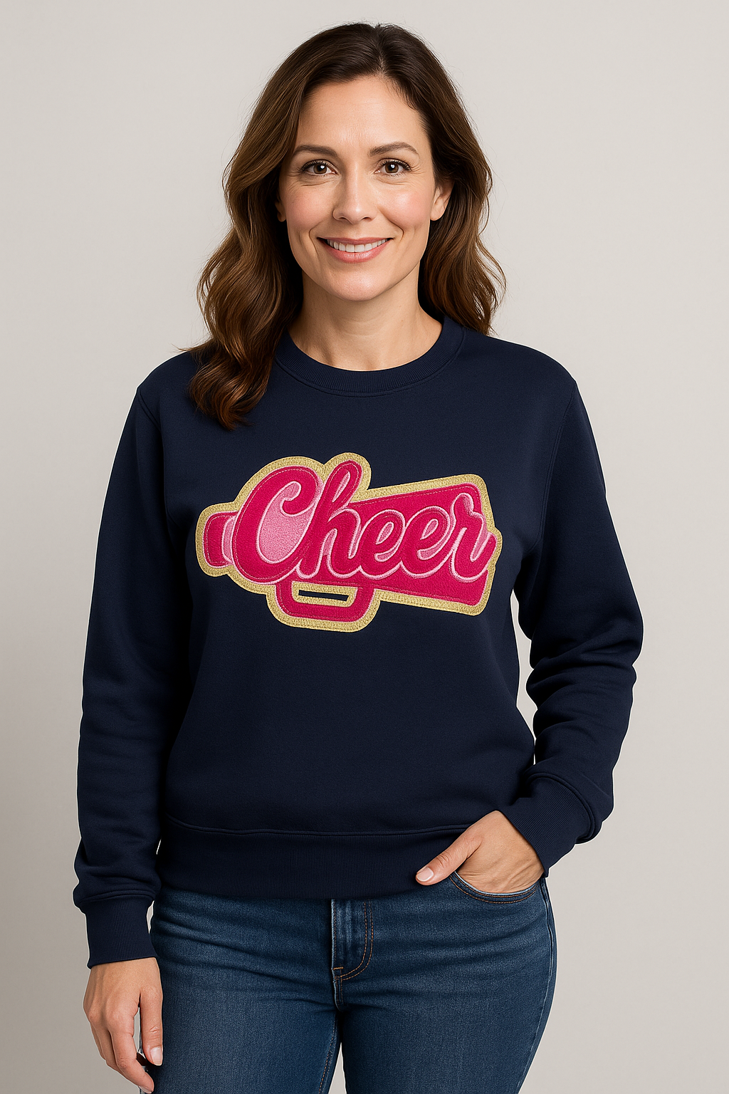 Cheer Pink Chenille Unisex Crewneck (Youth & Adult)