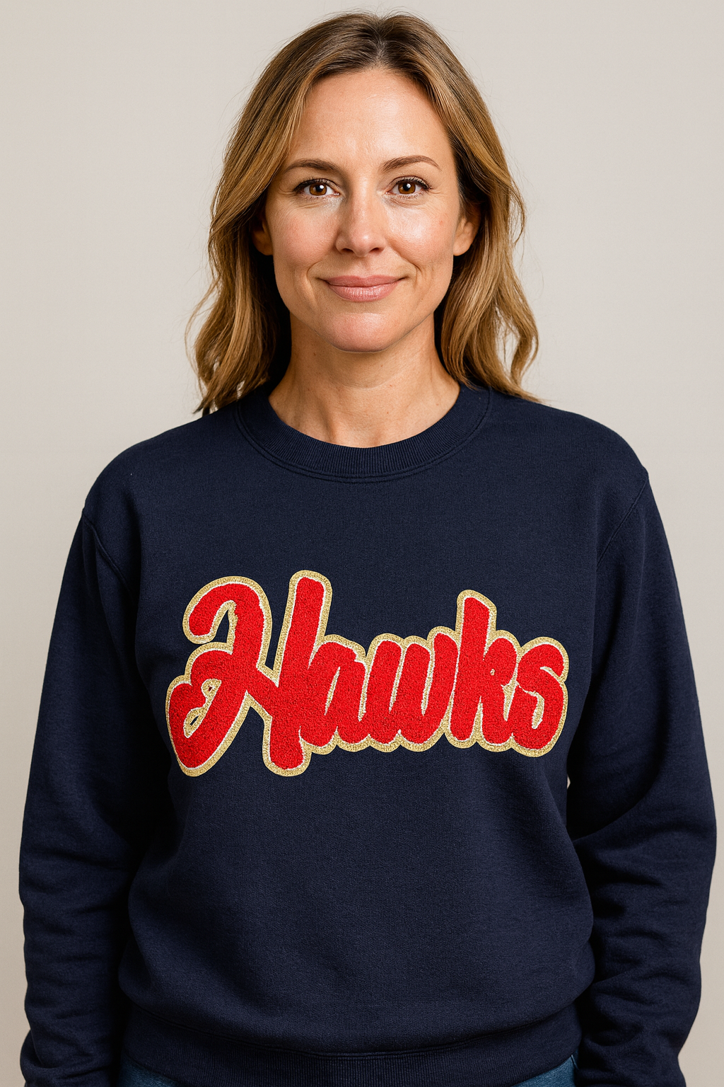 Hawks Hockey Chenille Crewneck