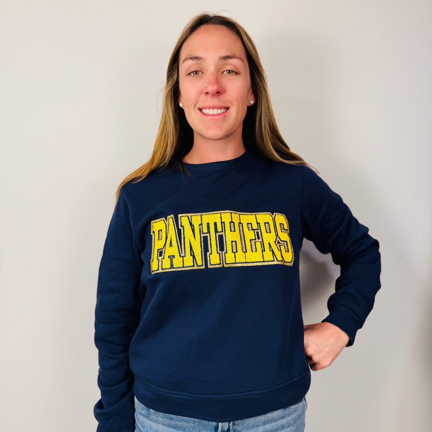 Panthers Sequin Crewneck