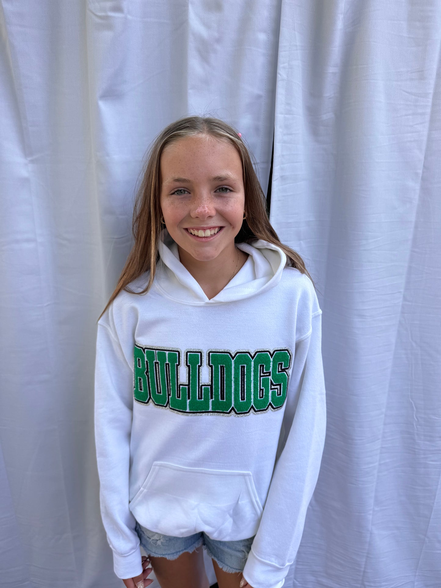 Bulldogs Chenille Patch Youth Hoodie