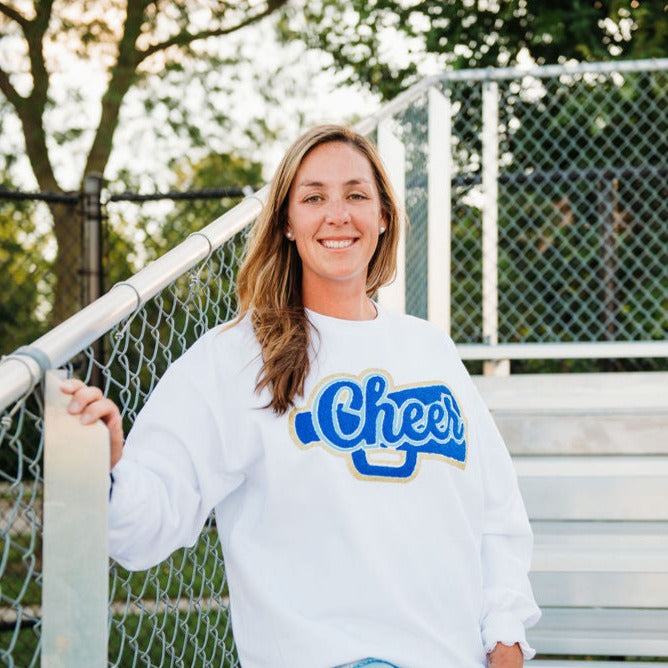 Cheer Blue Chenille Unisex Crewneck (Youth & Adult)