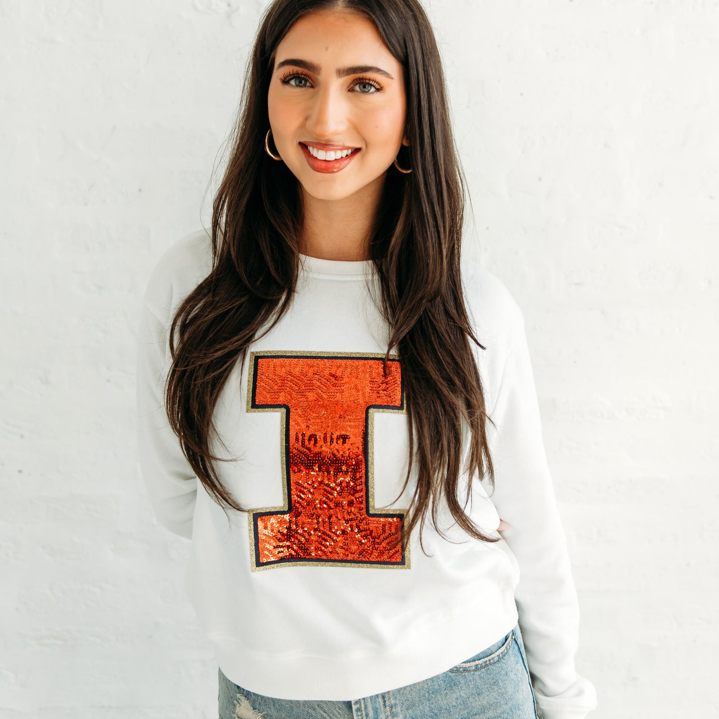 University of Illinois Logo Sequin Women's Crewneck