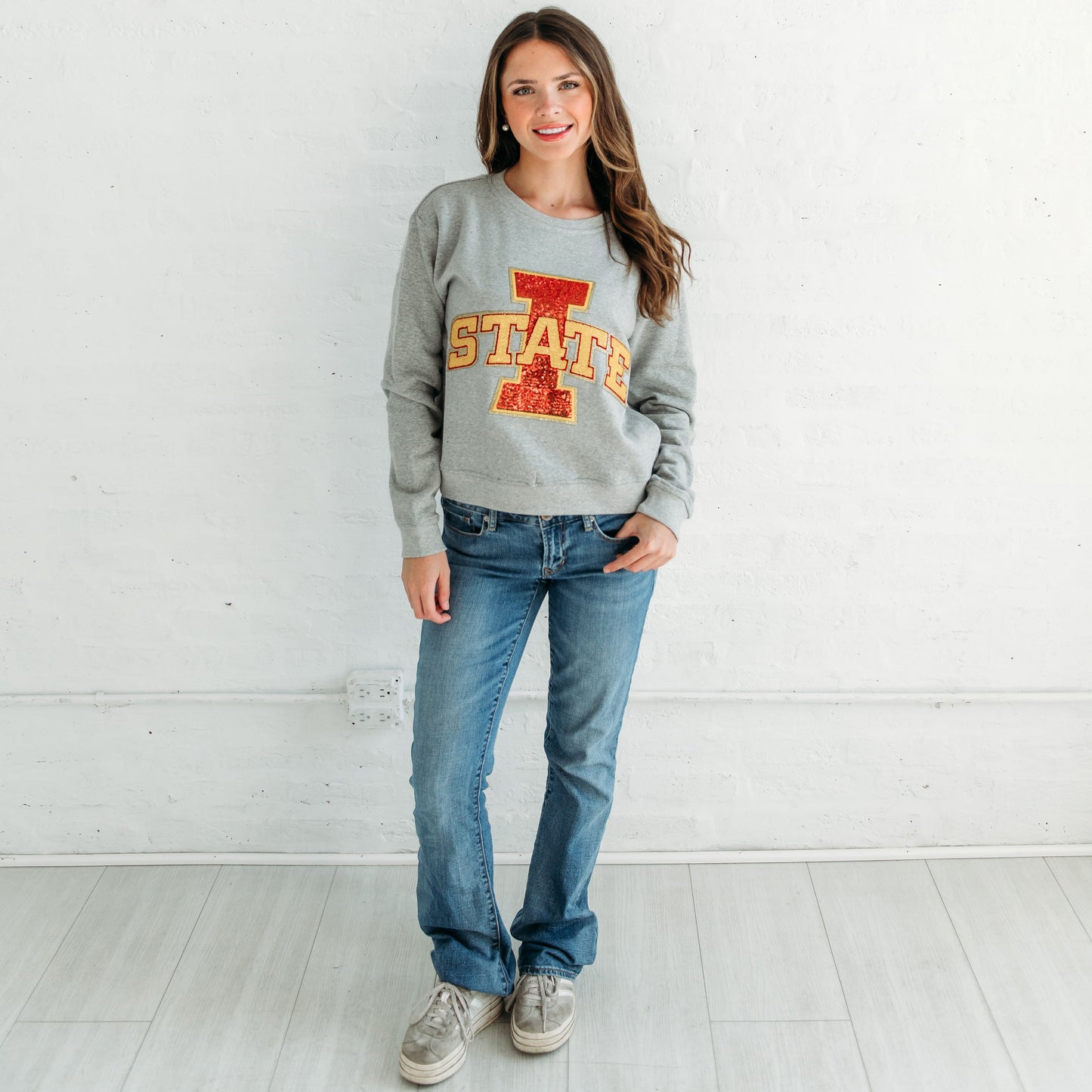 Iowa State Logo Sequin Women's Crewneck