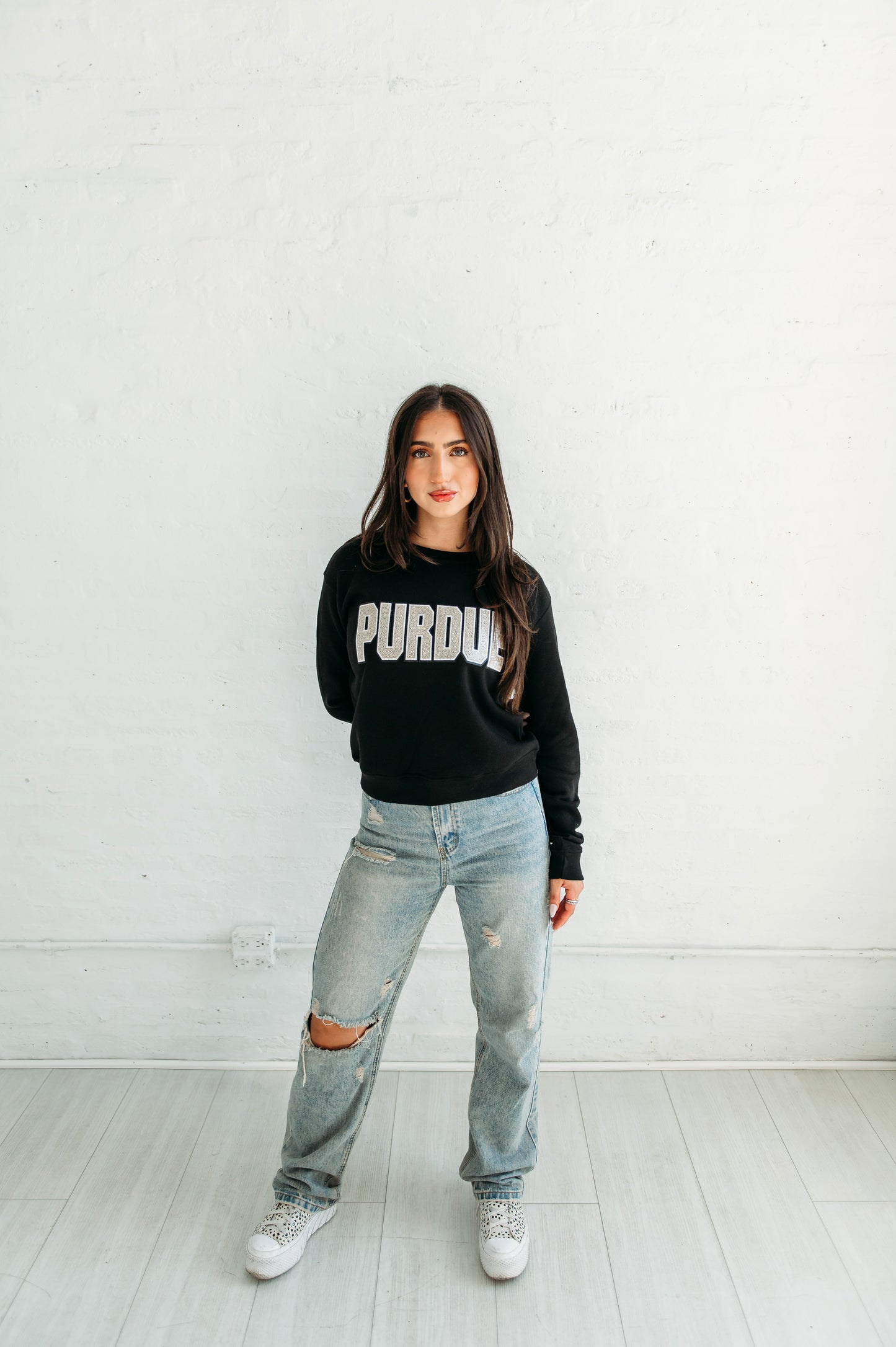 Purdue University Sequin Women's Crewneck