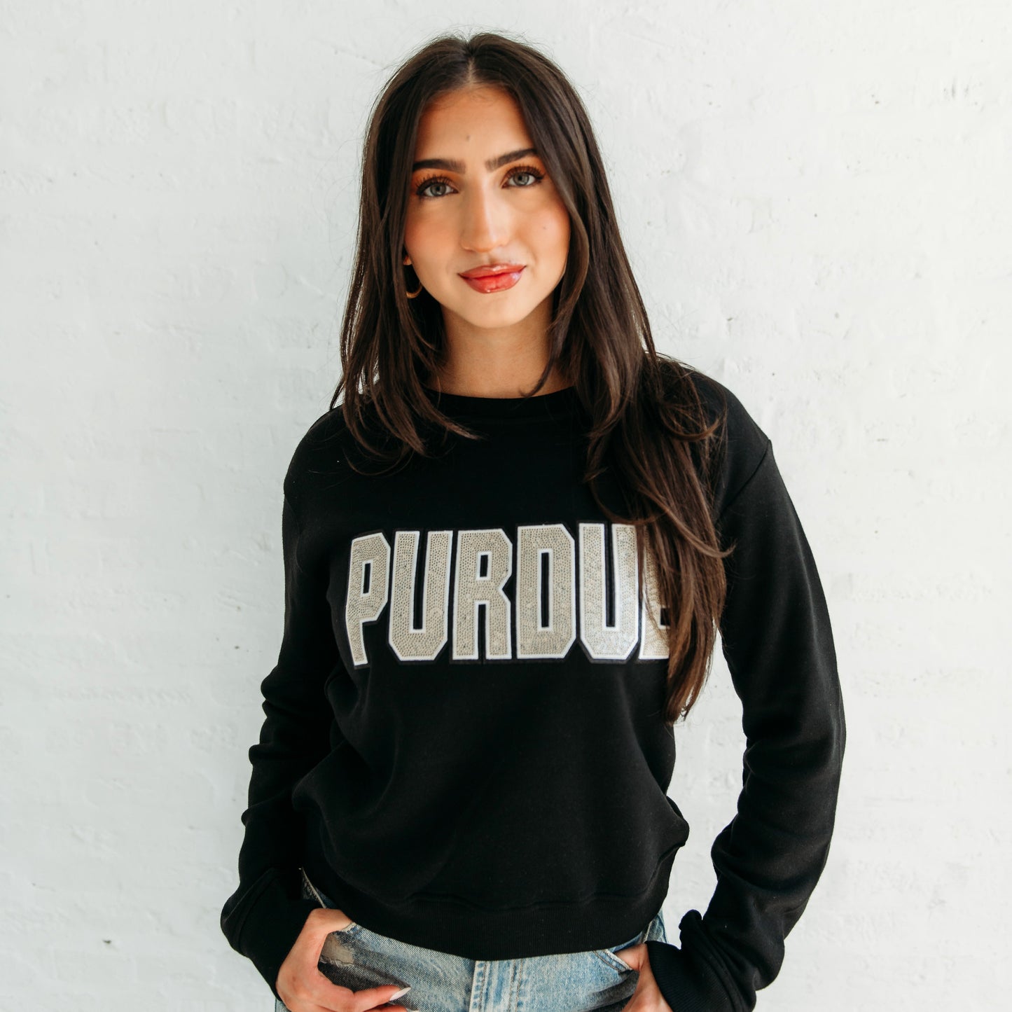 Purdue University Sequin Women's Crewneck