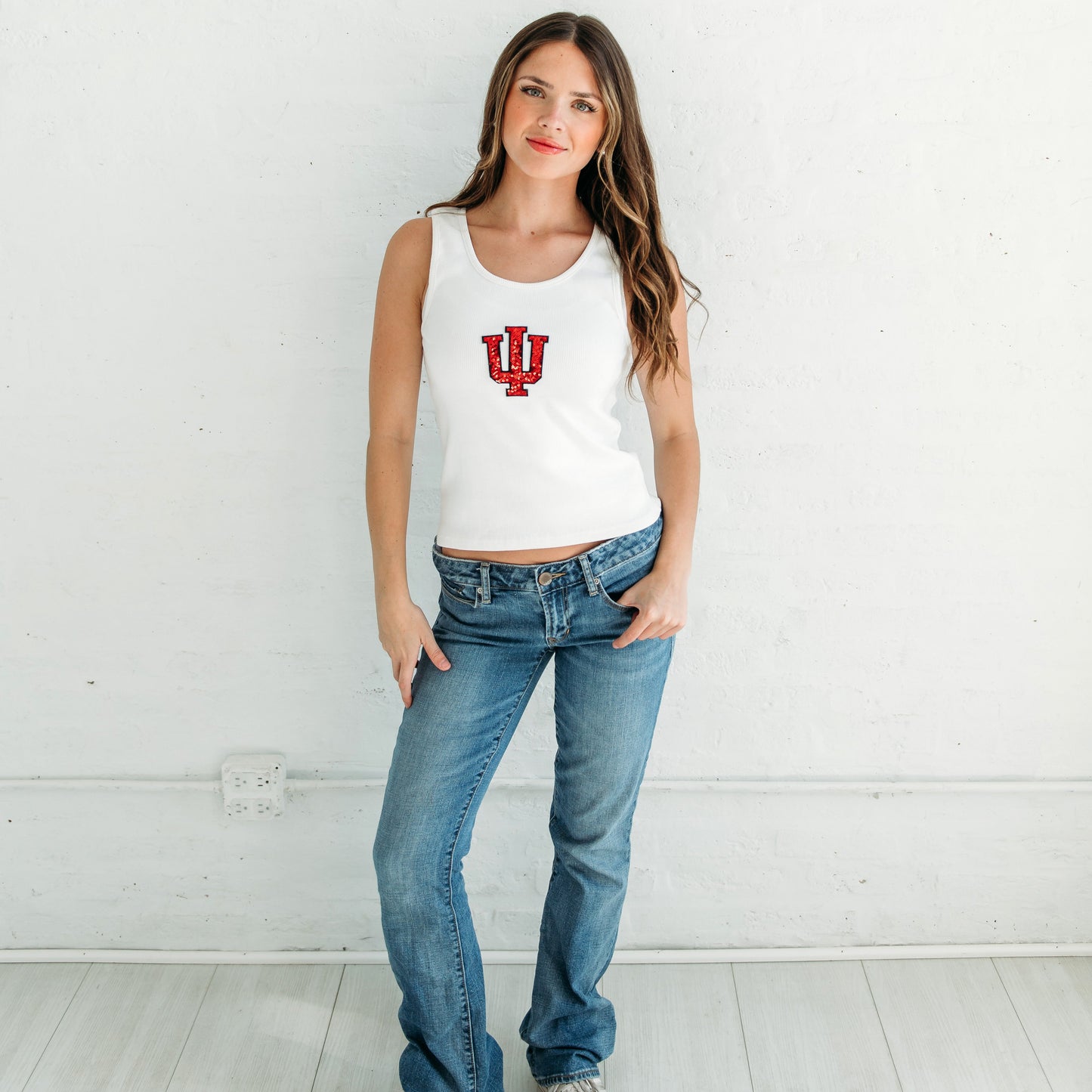 Trident Sequin Ribbed Tank