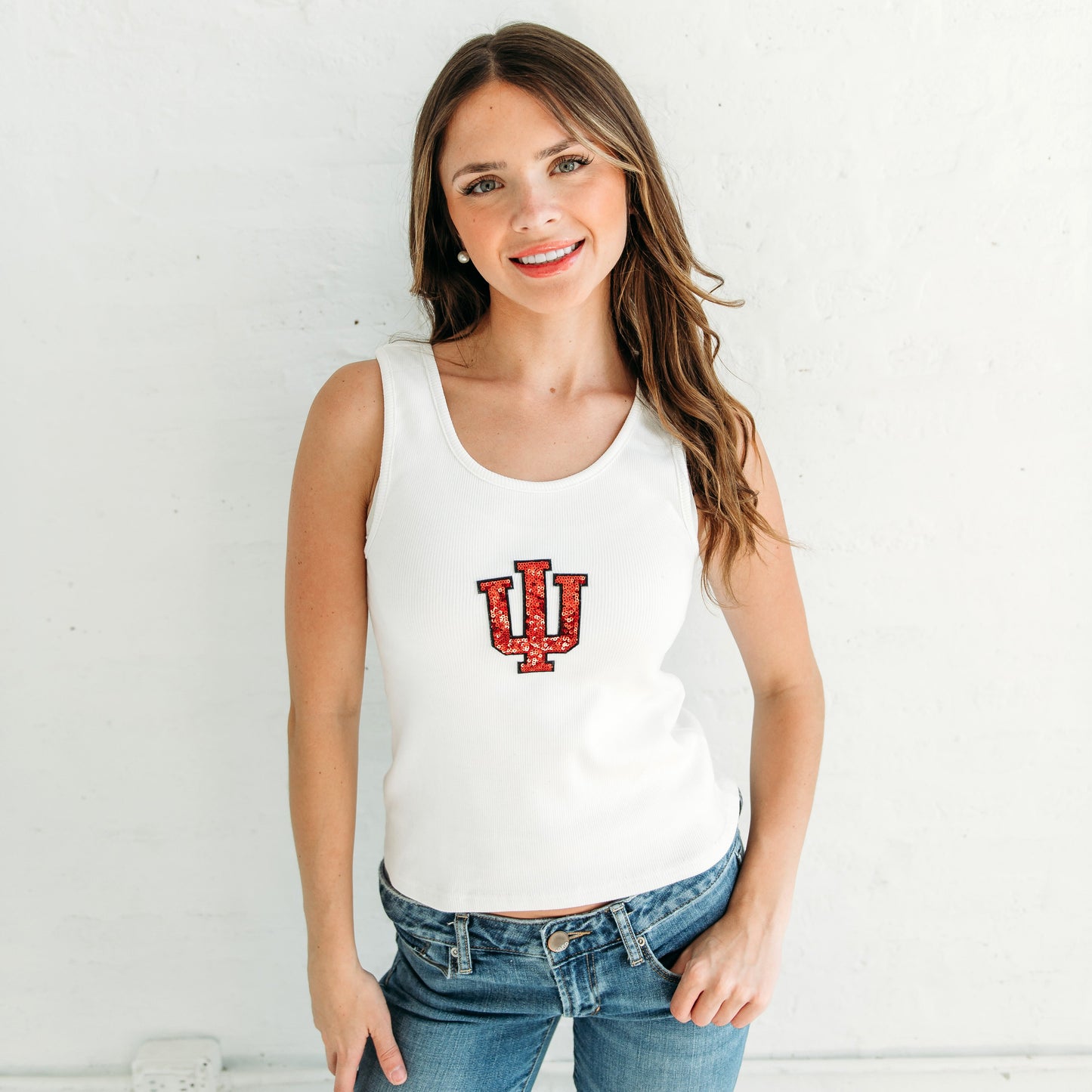Trident Sequin Ribbed Tank