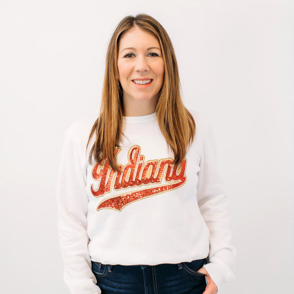 Indiana Athletic Sequin Women's Crewneck