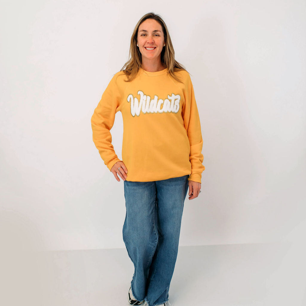 Wildcats Chenille Unisex Gold Crewneck