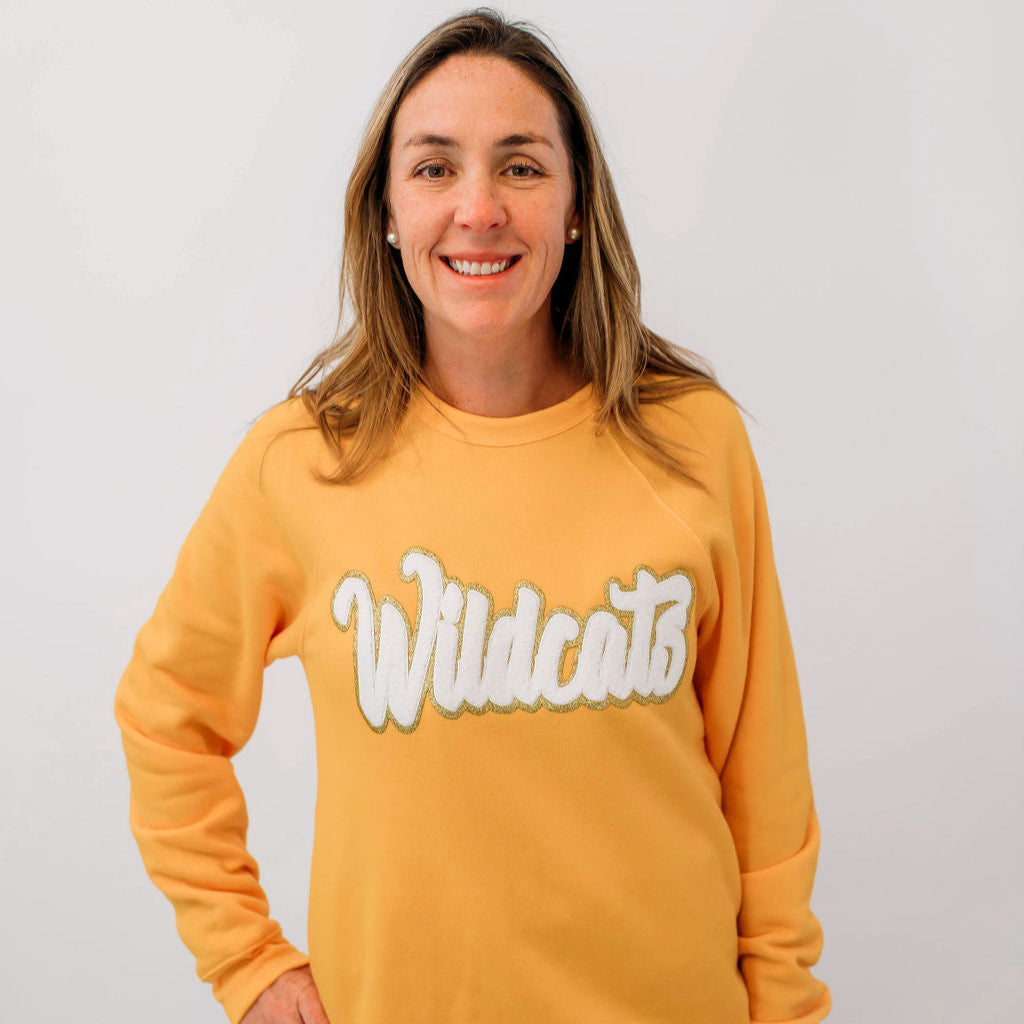 Wildcats Chenille Unisex Gold Crewneck