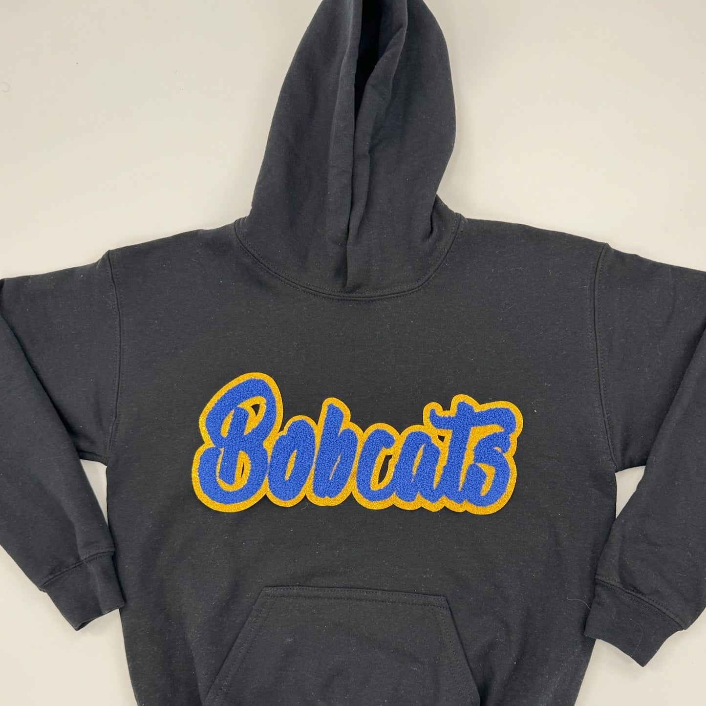 Bobcat Chenille Patch Youth & Adult Hooded Sweatshirt