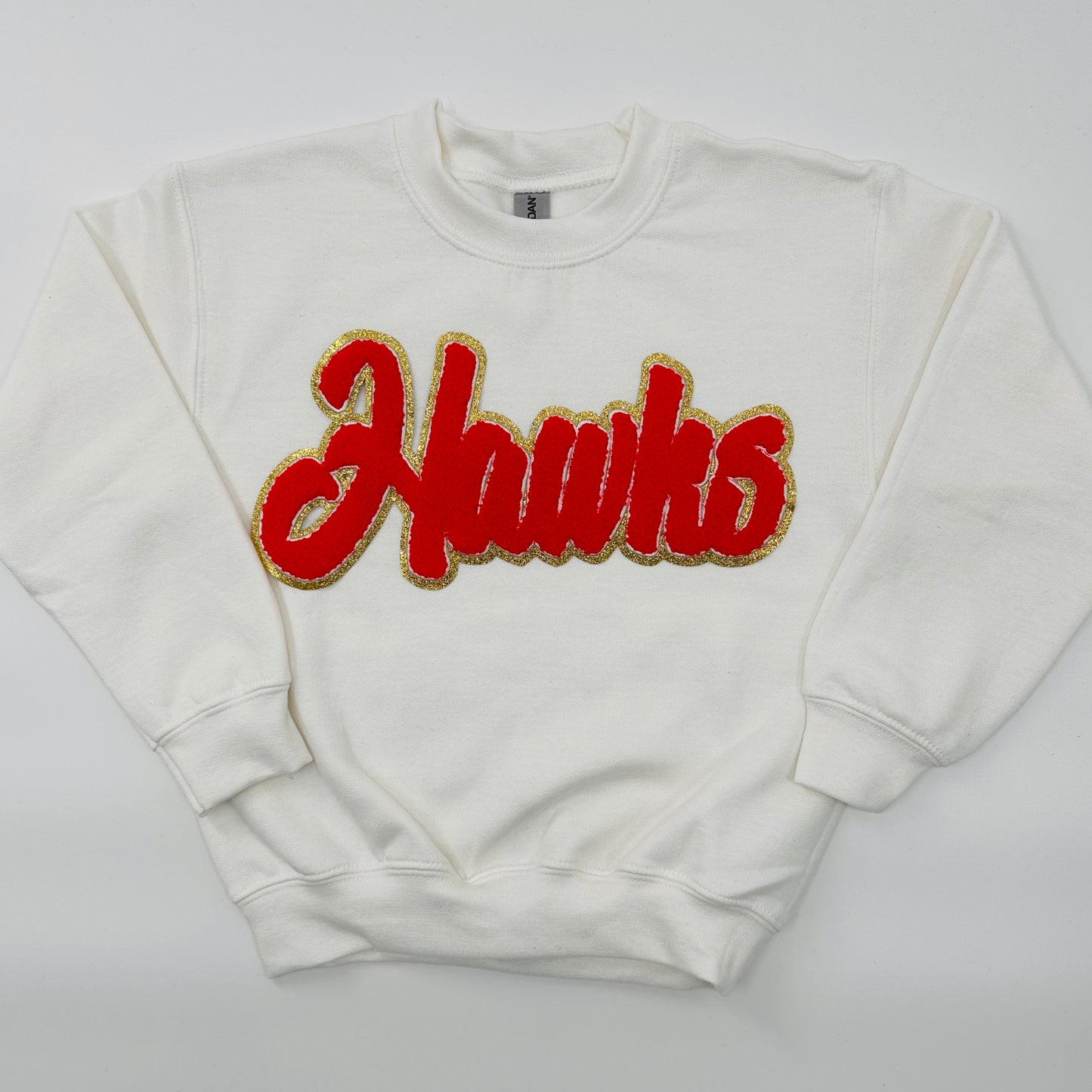 Hawks Red Chenille Unisex Crewneck (Youth & Adult)