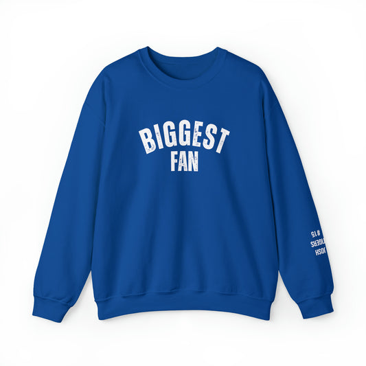 Biggest Fan Personalized Name on Sleeve Crewneck