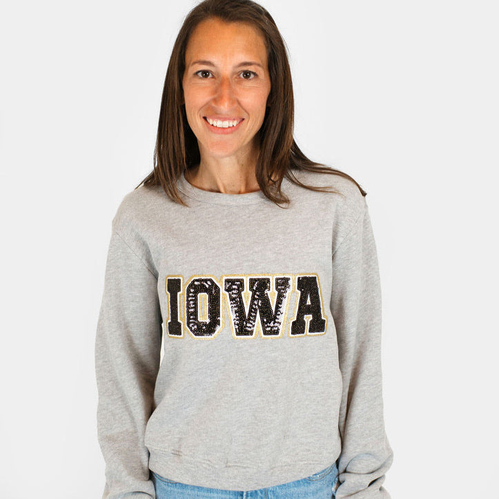 Iowa Sequin Women's Crewneck