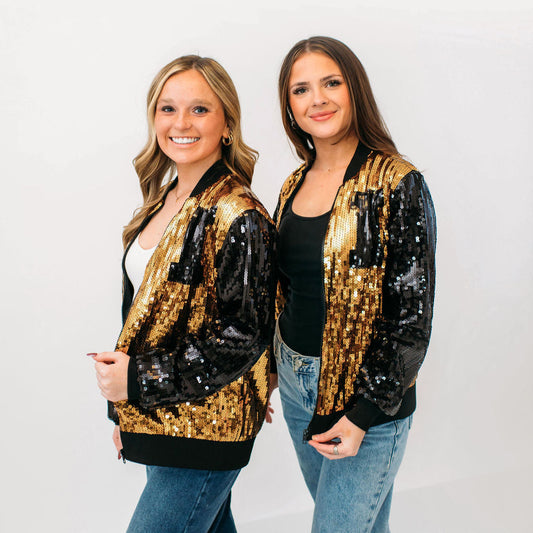 University of Iowa Tigerhawk Adult Sequin Bomber Jacket