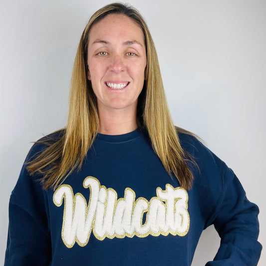 Wildcats Chenille Unisex Navy or Royal Blue Crewneck