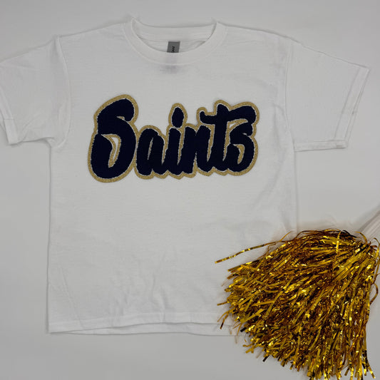 Saints YOUTH & ADULT Unisex Tee with Chenille Patch