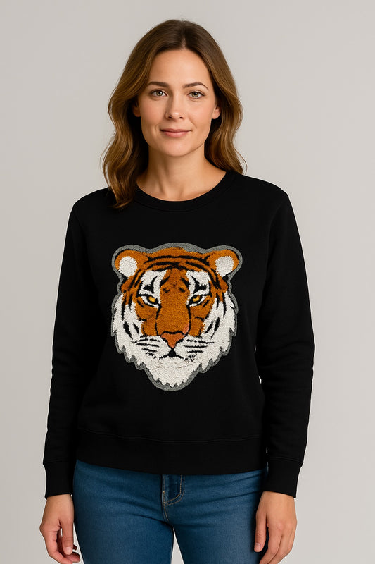 Tiger Sequin Crewneck